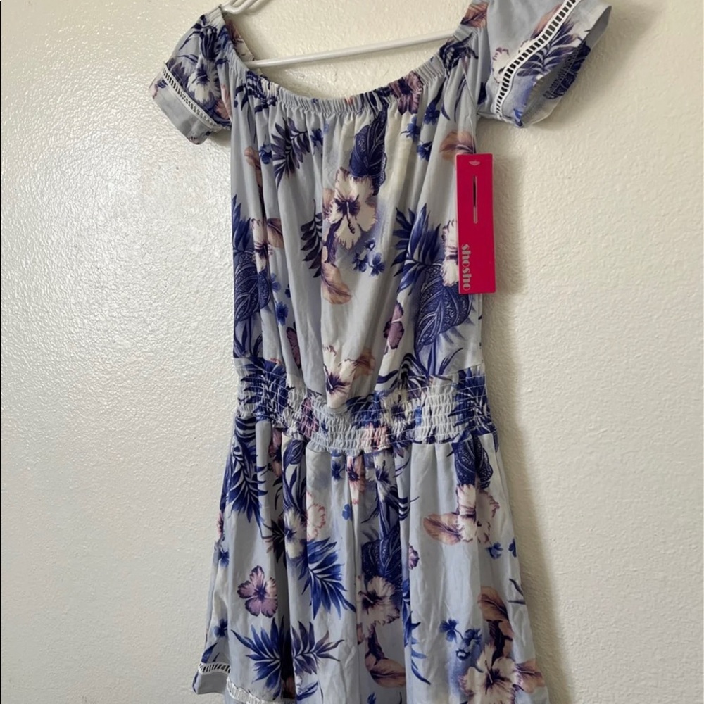 Blue & Pink Floral Romper - Picture 3 of 10